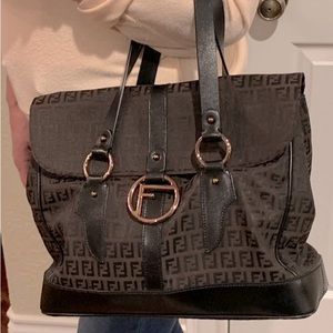 FENDI Black/Chocolate Brown w/Rose Gold Hardware